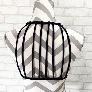 Xhilaration blacked caged swim top size M